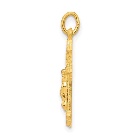 Million Charms 925 Sterling Silver & 24k Gold -plated INRI Crucifix Pendant - Picture 2 of 4